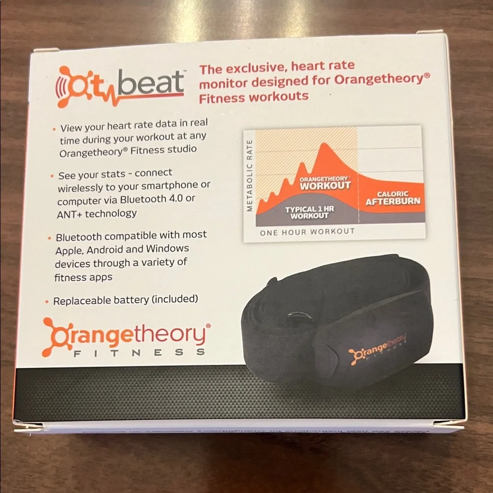 Orangetheory Black and Orange Heart Rate Monitor Chest Strap - Picture 2 of 4